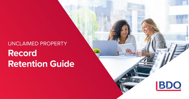 mattdyment's tweet photo. .@BDO_USA_TAX’S Unclaimed Property Record Retention Guide explores how strong documentation can help organizations support compliance and reduce exposure. Learn more: https://t.co/whcDQVb9wN https://t.co/91xTJsI8EO