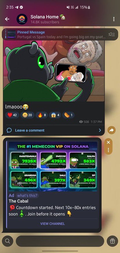gnf_budu's tweet photo. @gustavoinsol I don ape all your coins even bull your conviction make i use this add my port make he big wella

8amChC6FTnu1cwt8frSsanoYDZVTbCSav9Mif5MTT7eJ https://t.co/7bAIv5u0wf