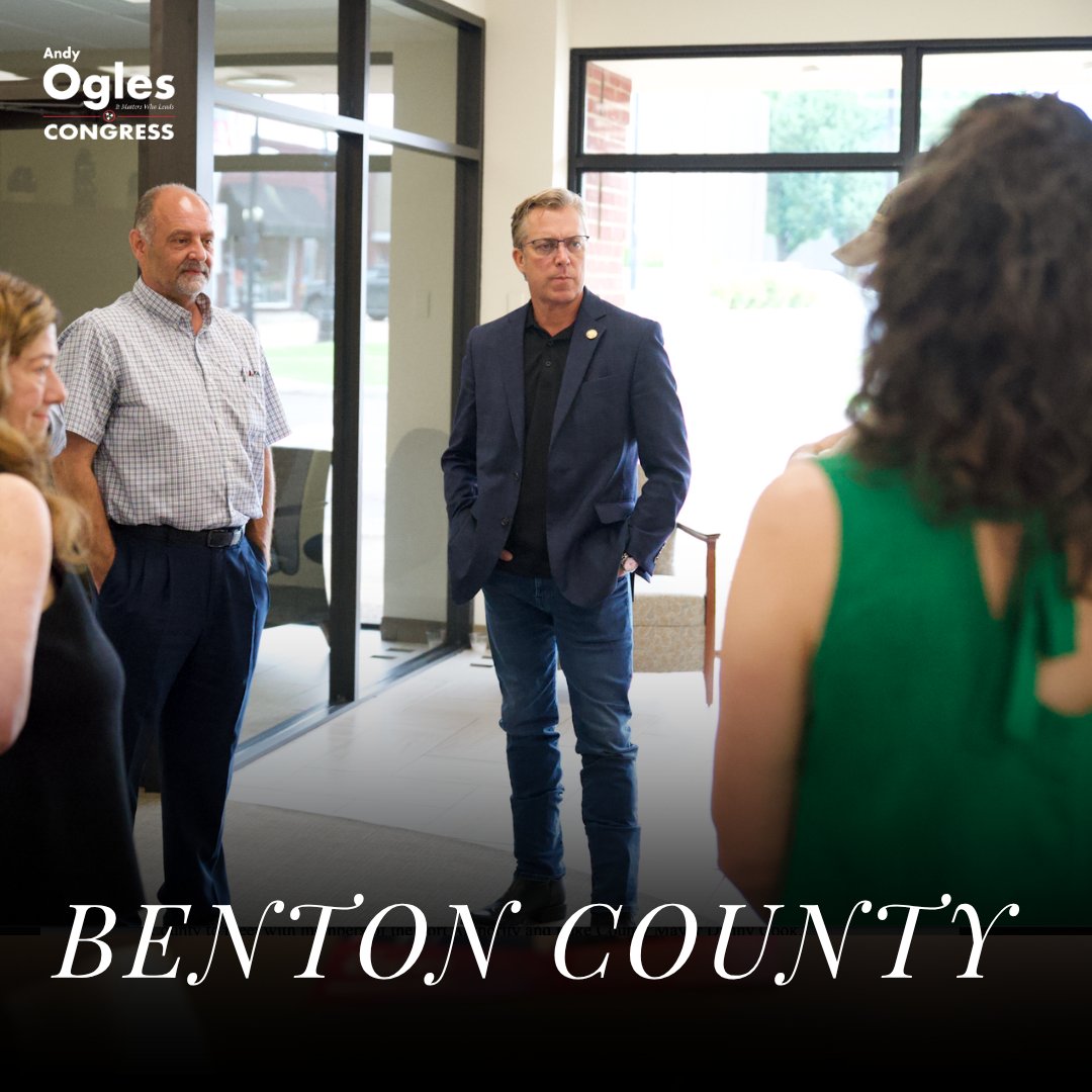 AndyOgles's tweet photo. I had a great conversation with leaders in Benton County.

They do not want more federal overreach. They want common sense, conservative leadership, and an America First agenda.

That is exactly what I will fight for in Congress. https://t.co/dFFASTXpoK