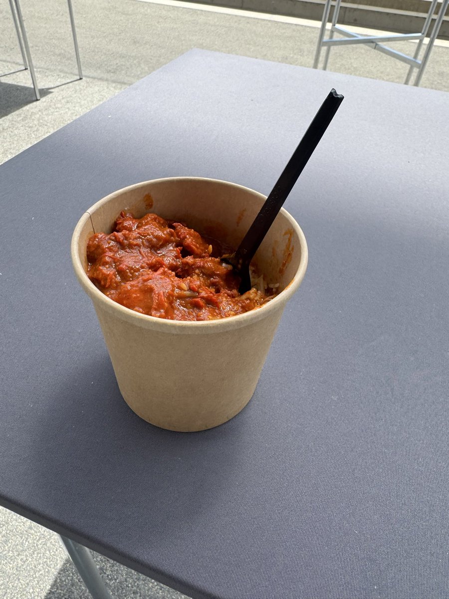 mysomizo's tweet photo. スイス🇨🇭学会出張中です。暑い🥵です。キッチンカーでタンドリーチキンカレー🍛を食べました。これで3000円でした😭ニセコ価格が理解できました。日本円弱すぎです。 https://t.co/r4toJh52Qt