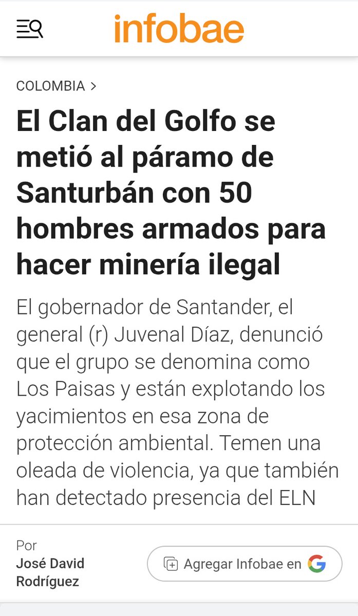 LinaRG17's tweet photo. @oliveros_e70440 @petrogustavo La minería ilegal de Santurbán está dada principalmente por la presencia de grupos Criminales, más exactamente por el clan del Golfo. Mismo grupo criminal con el que el gobierno Petro ha jugado a los congelados y hasta le entrego oficiales de inteligencia en bandeja de plata. https://t.co/VeinX46eap