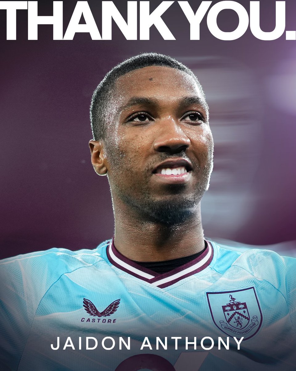BurnleyOfficial's tweet photo. Jaidon Anthony has signed for Premier League side Brentford for an undisclosed fee. 

The Club would like to thank Jaidon for all his efforts and wish him the best of luck at Brentford 💜