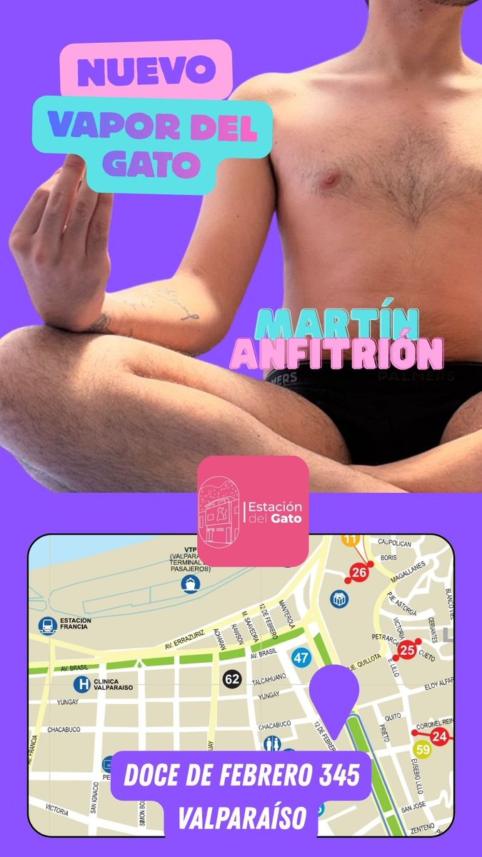estaciondelgato's tweet photo. ¿#Martes agotador? El Vapor del Gato es el mejor refugio para renovar energías entre nubes eroticas 🐈‍⬛🔞

Doce de Febrero 345, #Valparaíso

https://t.co/EBcXA9b3Rw

#Sauna #Vapor #CineXXX
Arte Morbo #Relajo
Terraza Nudista Cuarto Oscuro Laberintos #Tardeo #Masajes https://t.co/NlzYij2Je3