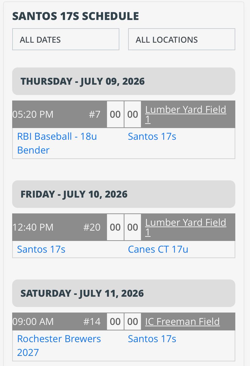 JLoffredo6's tweet photo. Schedule for PBR NY Summer Championship (Cortland NY) with Santos 17s (Jersey #6): https://t.co/30QkAq4MBN