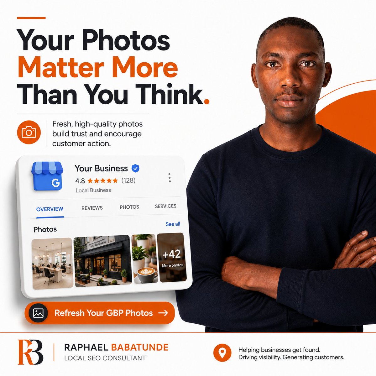 raphael_olumide's tweet photo. Your photos are often the first impression customers get.

Fresh, high-quality images build trust, increase engagement, and can influence customer decisions before they ever contact you.

When did you last update your GBP photos?

#LocalSEO #GoogleBusinessProfile https://t.co/1Wik46YgW0