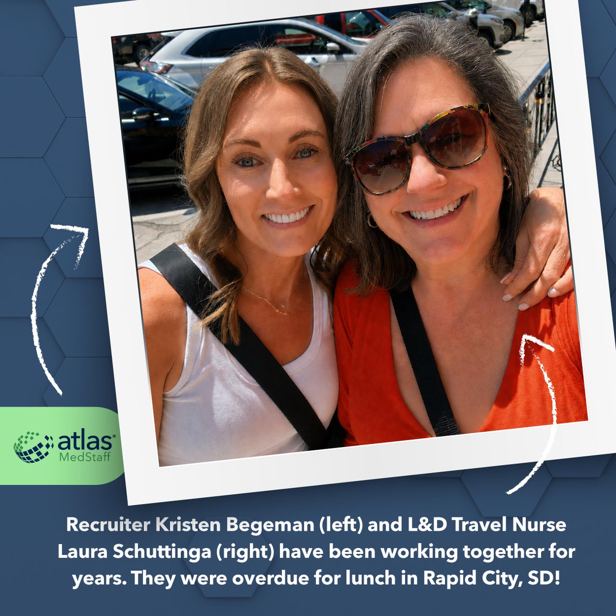 AtlasMedStaff's tweet photo. These two have built a bond that goes beyond the typical recruiter-traveler relationshipโtheyโre true friends. We are glad you guys got to grab lunch... again!
#LaborAndDelivery #TravelNurseLife #RecruiterLife #TravelNursing #UnapologeticallyHuman https://t.co/1jrwzqd1SX