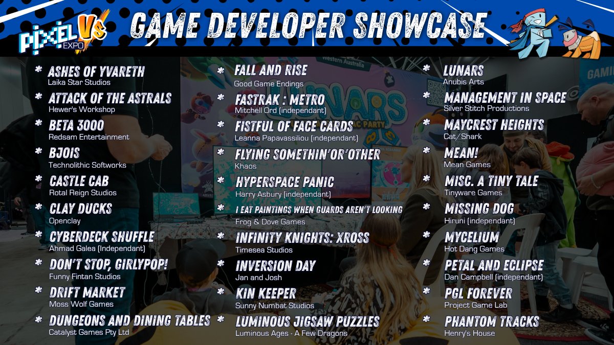 MyPixelExpo's tweet photo. The Pixel Expo Indie Game showcase returns! This year we welcome devs from around the world who are showcasing their games for you to play

This year we have a record number of new studios as well as some returning devs, so check out the games on offer this year at Pixel Expo Vs! https://t.co/24AIQxDuk4