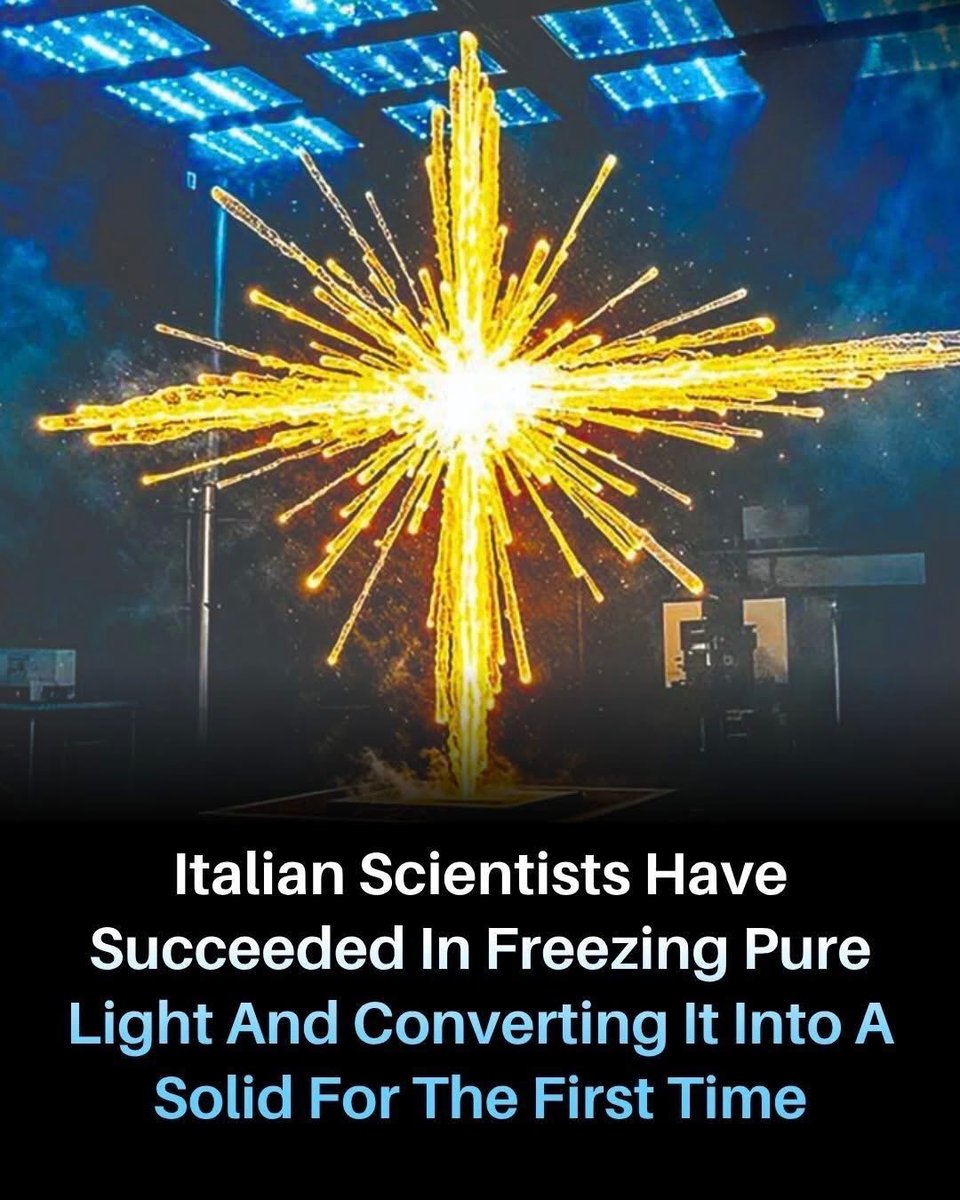 scitechgirl's tweet photo. ⚠️ SCIENTISTS MAY HAVE “FROZEN” LIGHT FOR THE FIRST TIME

Italian researchers are reporting something that sounds impossible — they’ve managed to trap light in a special quantum state where it behaves like a solid-like structure instead of freely moving waves.
Inside ultra-cold, highly controlled lab conditions, light particles interact with matter so strongly that they form ordered patterns, almost like crystals. Scientists describe this as light entering a strange “frozen” quantum state.

This doesn’t mean light turns into ice — it means it can be controlled in ways never seen before.
If confirmed and developed further, this discovery could open doors to:
Powerful quantum computers
Faster communication systems
New energy technologies
For now, it’s early-stage science… but it suggests something huge: light may not be as untouchable as we once thought.

Source:
Carusotto, I., & Ciuti, C. (2013). Quantum fluids of light. Reviews of Modern Physics.