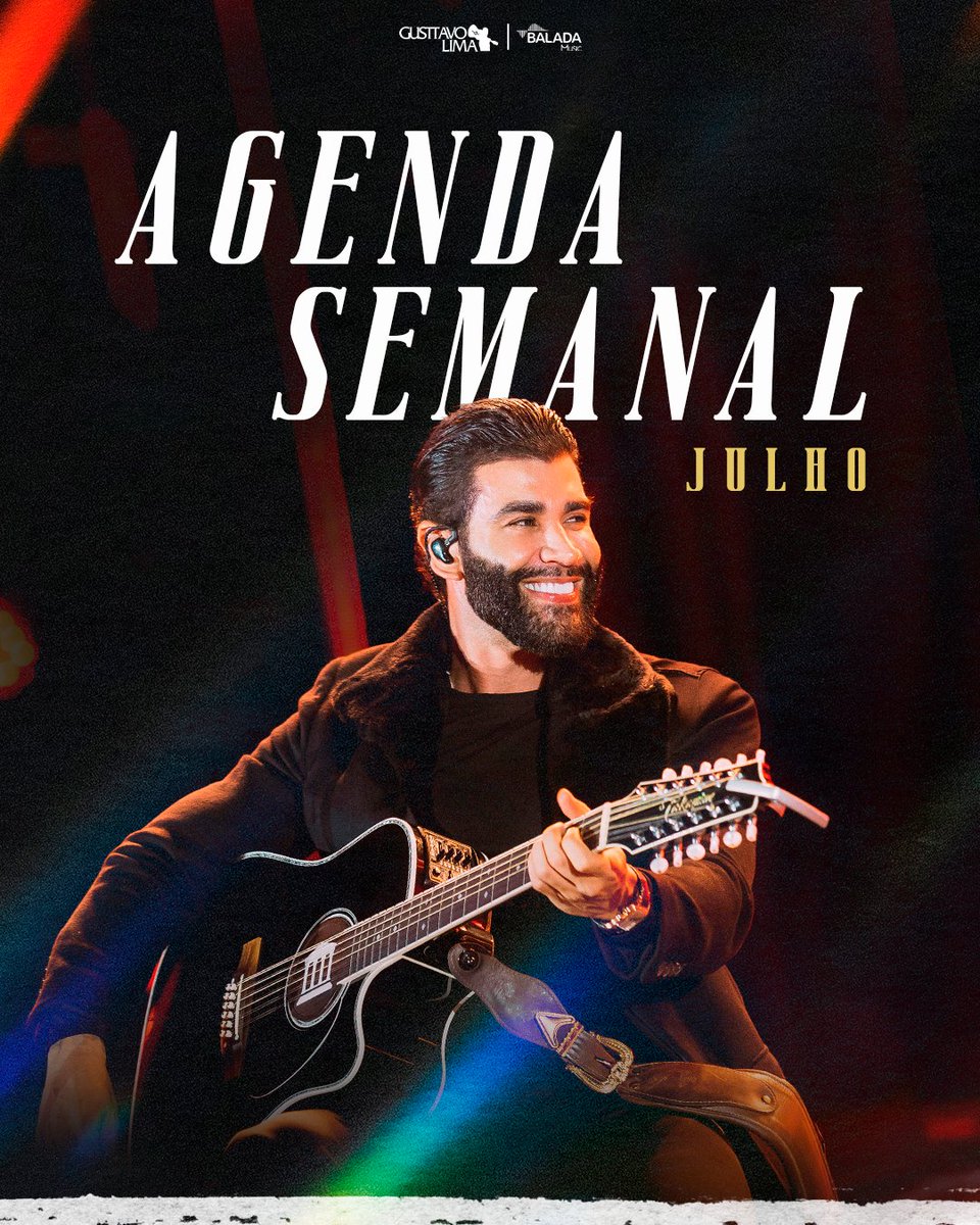 gusttavo_lima's tweet photo. Essa semana promete! 🔥 Passarei por três estados diferentes, colecionando muitos momentos com vocês. Vai ser pancada, bb!!

#oembaixador #agenda t https://t.co/MN1ecj5gEB