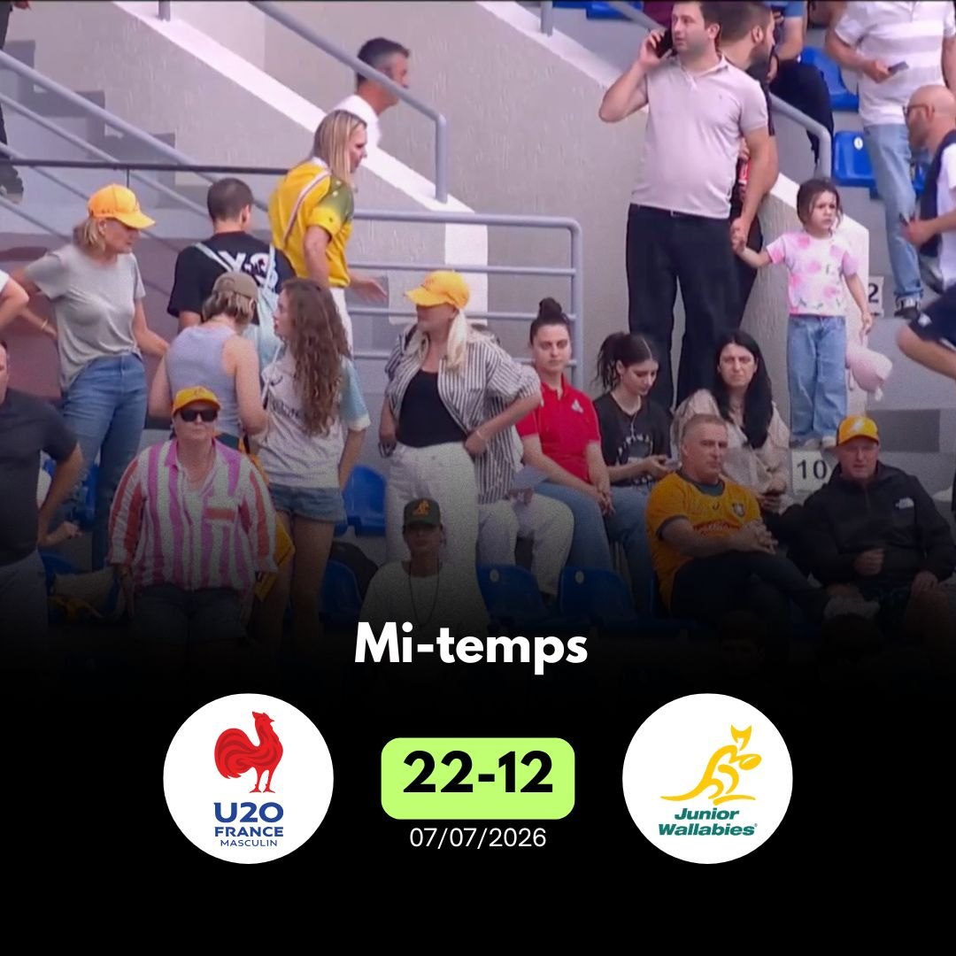 LeRugbynistere's tweet photo. C'est la mi-temps en Géorgie. Andjissemaratchi voit double, et la France est devant, malgré ce "quart de finale" très disputé !
#rugby #CDMU20 #XVdeFranceU20 https://t.co/m9zE441KuF