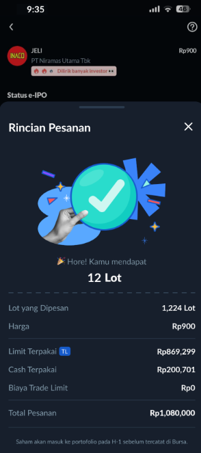 aameeliaa77's tweet photo. Bersyukur kebagian allotment dan bisa menikmati hari pertama listing. setelah saham IPO mulai jalan beberapa hari, yang paling penting bukan nebak ARA berapa kali, tapi lihat apakah demand masih konsisten. Selama antrean bid masih tebal https://t.co/wvK6IWqu3e