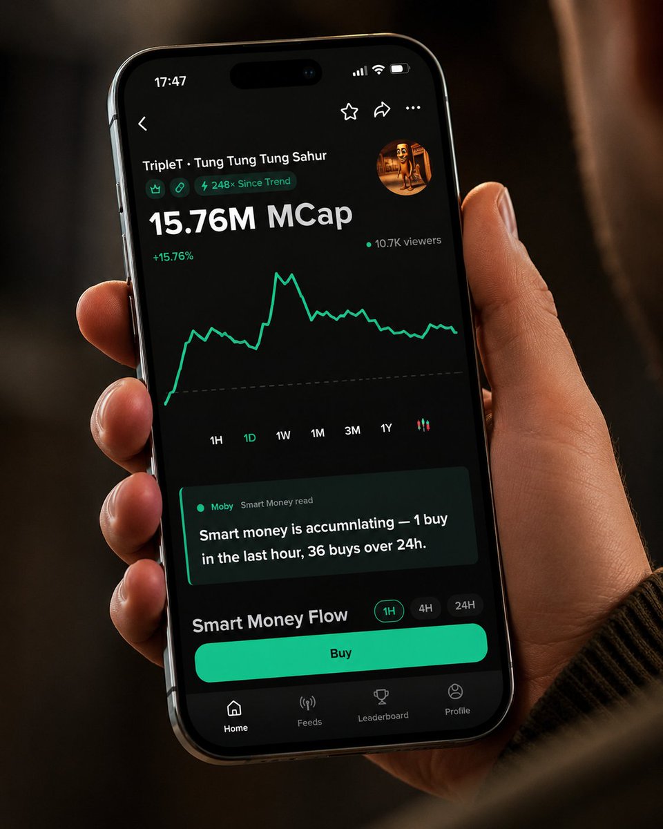 mobyagent's tweet photo. Every trading app shows you the same chart.

Moby's token pages answer the question the chart can't: who is actually buying?

Three things you won't find anywhere else — and how to read them in 15 seconds 👇 (1/5) https://t.co/Iaf2AWtaqC