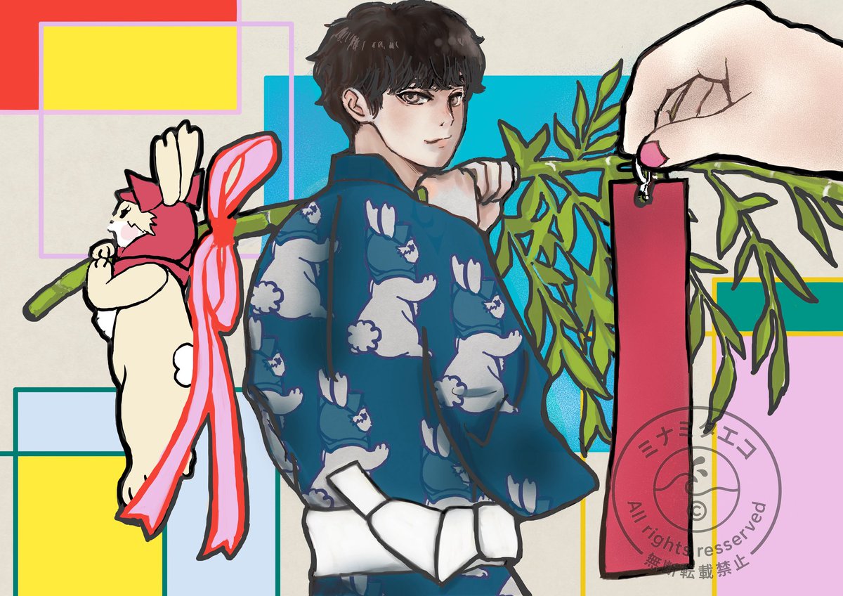 inari_minami's tweet photo. #七夕　#ツツみみウサギ🎀🐰
自分のお気に入り七夕絵🎋再掲
コレを見た
みんなの願いごとが叶いますように🫶🎋🌌🌠 https://t.co/CiHaLzTyhy