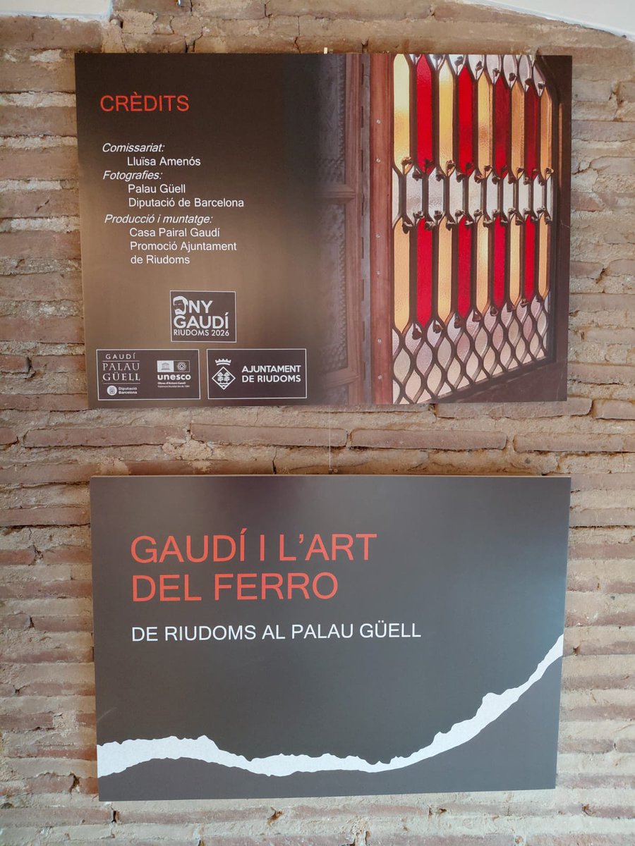 PalauGuell's tweet photo. 🔥 Quan el ferro parla, Gaudí escolta!
Inaugurada l’exposició “Gaudí i l’art del ferro: de Riudoms al Palau Güell” a #Riudoms, on les portes i els balcons no només s’obren: expliquen històries.
📐✏️El #PalauGüell va ser-hi present! 
@diba @culturadiba #AnyGaudí #Unesco @ajriudoms https://t.co/rw7oIhf4fI