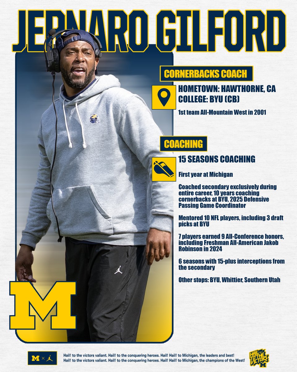 UMichFootball's tweet photo. Lock it down 🔒 @jernarogilford https://t.co/WMKU1SIG5G