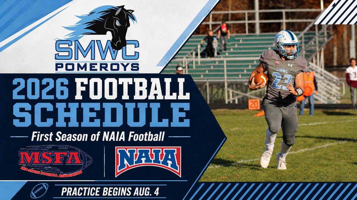 SMWCAthletics's tweet photo. A new era begins in The Woods.

SMWC Football has announced its 2026 schedule as the Pomeroys begin their first season in NAIA Football and the MSFA.

Practice begins Aug. 4. Season opener: Sept. 5 at Lawrence Tech.

Read more: https://t.co/wiUu85t1MC https://t.co/Cgl5APZKLh