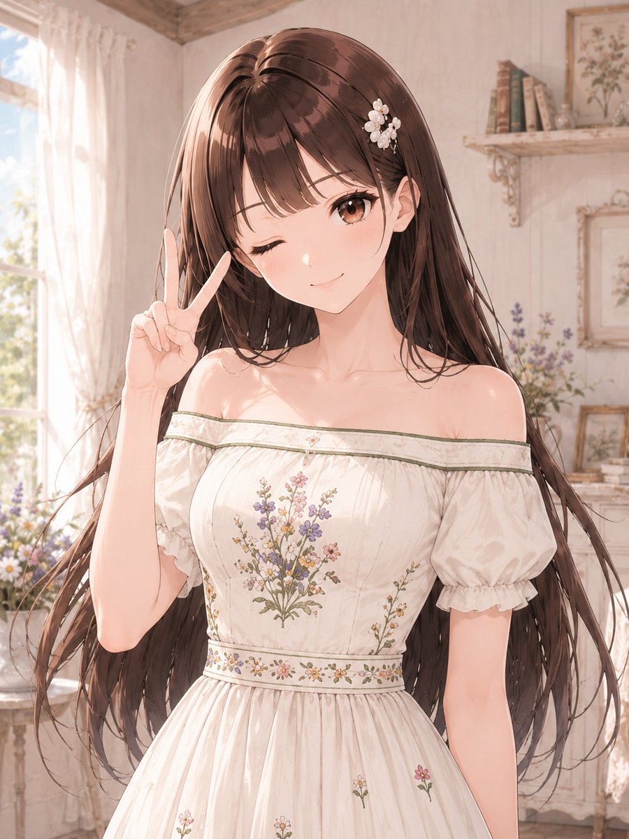 寝る前にお借りしました！ 花柄ワンピすき～(´▽｀*) おやすみなさいzzz