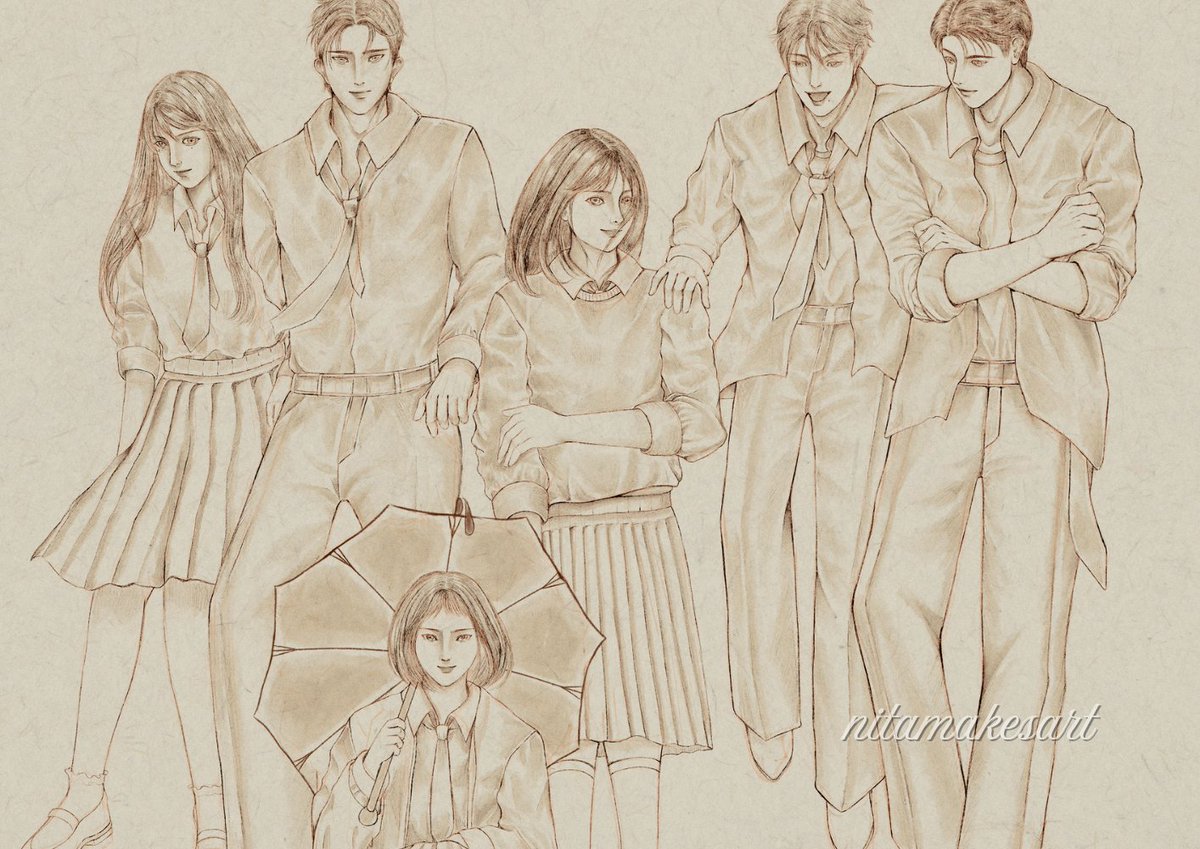 nitamakesart's tweet photo. Party of six. Just like you, each of them is the protagonist of their own story.

✦•┈๑⋅⋯ ⋯⋅๑┈•✦
#nitamakesoc #originalcharacter https://t.co/ych4OPSdwp