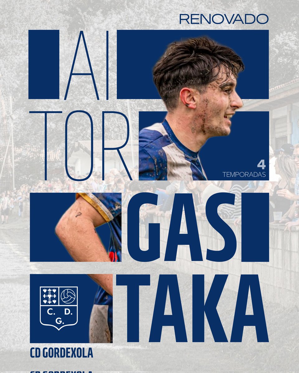 CD_Gordexola's tweet photo. 🔄 RENOVACIÓN
Nueva renovación, Aitor Gastaka continuará vistiendo la camiseta del #Gorde por 4ª temporada consecutiva!
Este año ha sido un fijo en las alineaciones y ha aportado 4 goles, además de trabajo y calidad en cada partido.
Zorionak Aitor!
#Berrikuntza
#IlusioaSortzen https://t.co/dD4ribHatV
