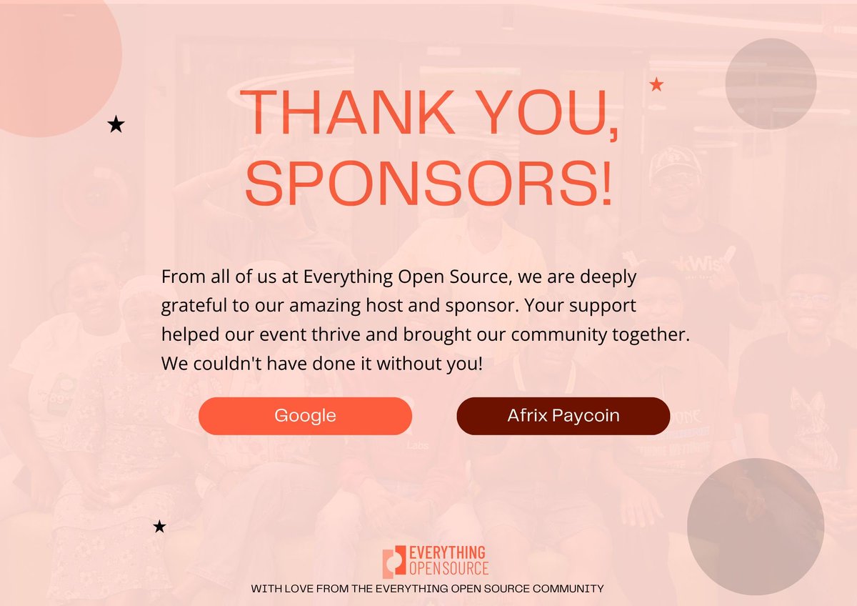 everything_OSS's tweet photo. Gratitude is at the heart of our community. 

As we reflect on our first successful Everything Open Source Sprint, we want to extend our deepest appreciation to the incredible organizations that made it possible. https://t.co/91SFbHQ5cA