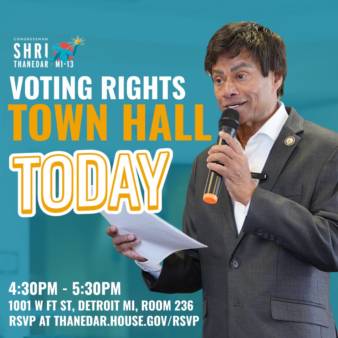 RepShriThanedar's tweet photo. TODAY: Excited to speak with you all! https://t.co/hNNGnksUY2