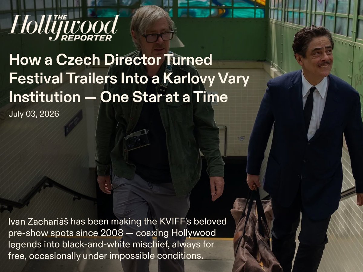 smugglersite's tweet photo. Ivan Zachariáš talks with The Hollywood Reporter about the art, chaos, and dry humor behind KVIFF’s pre-show trailers, a long-running series that has become a festival institution in its own right. 🎬

Read the full article. 
https://t.co/OvmiTIBEcA 

#SMUGGLER https://t.co/QHWYBY31mW