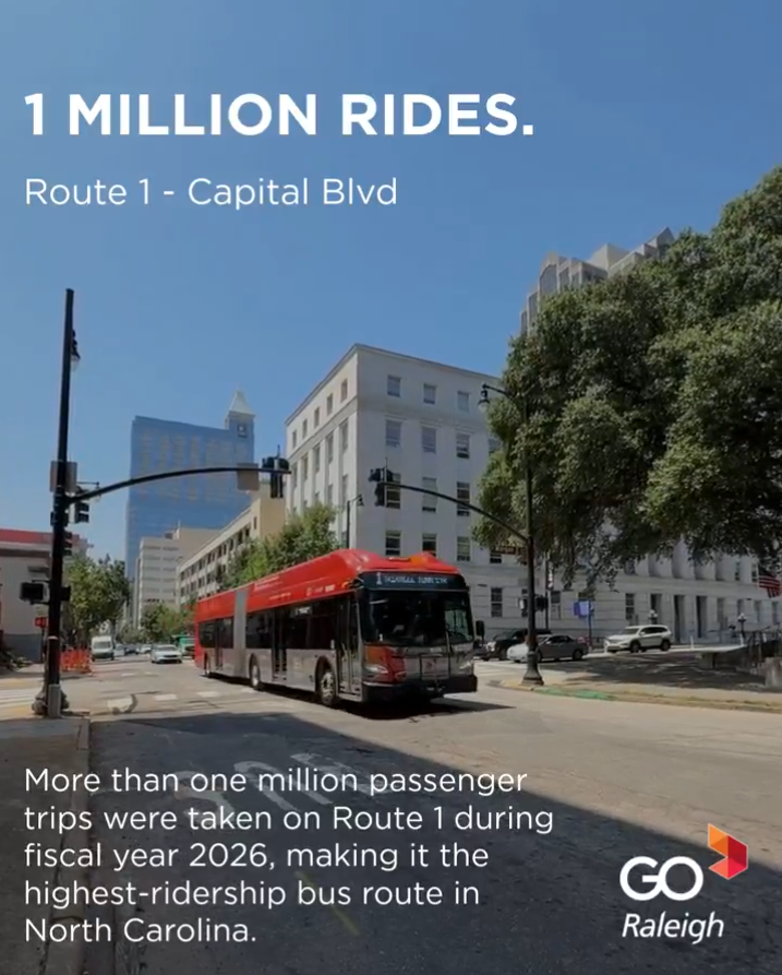 UmoMobility's tweet photo. 🚌💚@GoRaleighNC Route 1 just hit 1M passenger trips, making it the highest ridership bus route in North Carolina!
 
This milestone is a genuine reflection of the growing adoption of public transit across the region and the commitment of riders, operators, and teams who make it possible.
 
Congrats, GoRaleigh, and here's to the next million! 👇
https://t.co/BBcS5n7PmK
 
CTTO #NorthCarolina #GoRaleigh #PublicTransit