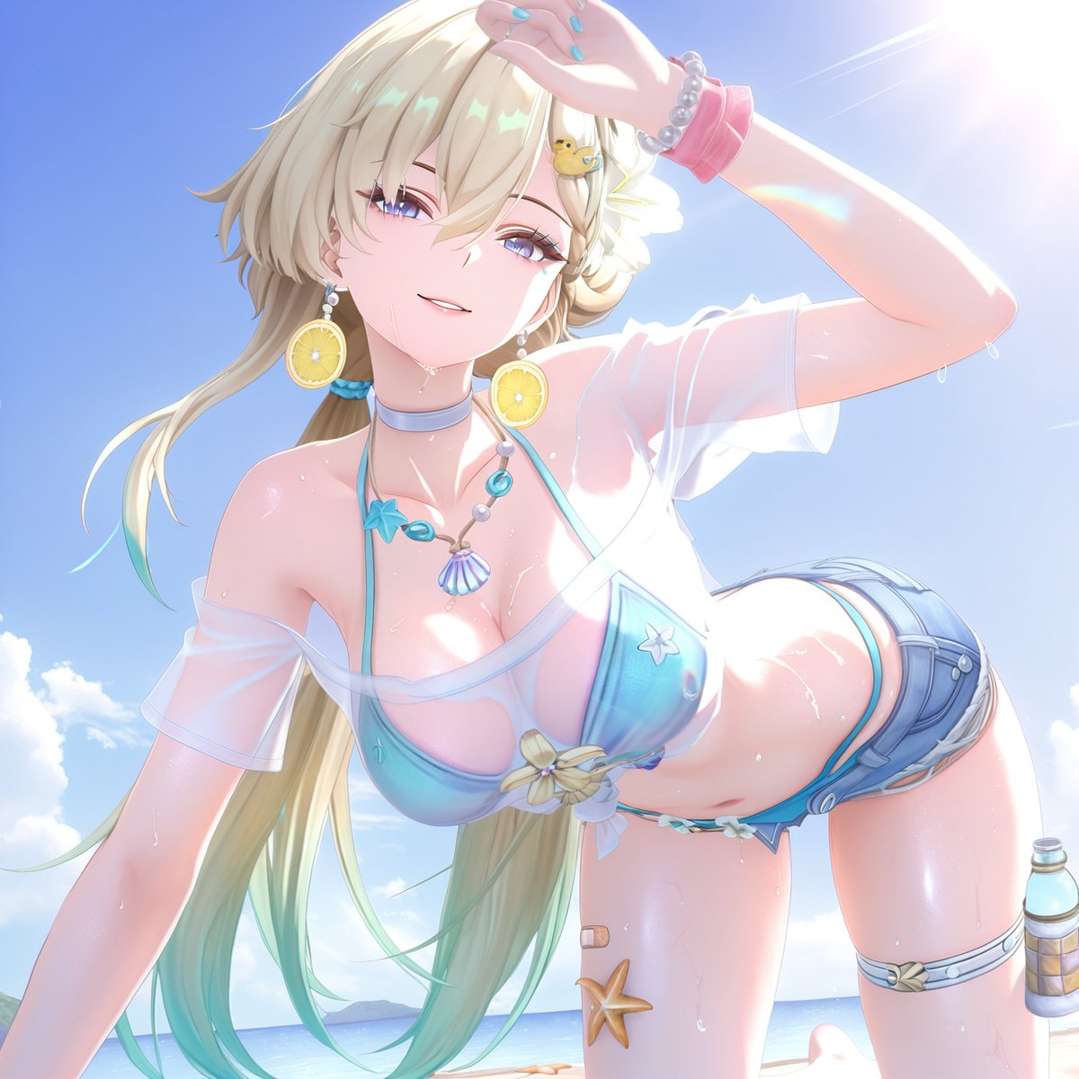 LiebeArtist's tweet photo. Ah, is summer already here? ☀️
This is my very first LoRA creation! Hope you all like it! 🌊✨
#wutheringwaves #wuwa #鸣潮  #鳴潮  #Lynae #lynaepeppermint https://t.co/Bo2XiMNO1X