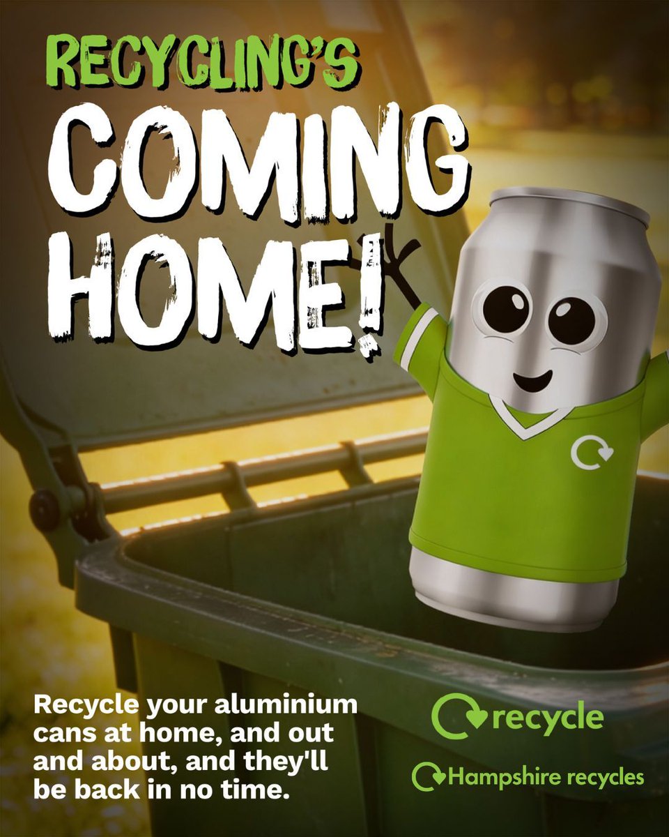FarehamBC's tweet photo. ⚽♻️ Recycling's coming home!
▶️ It takes a little as 60 days for your aluminium can to be recycled and back home on the shelves.
🟢 Recycle your aluminium drinks cans at home and out and about this World Cup.
Top bins!
#TopBins #RecycleNow #WorldCup #HampshireRecycles" https://t.co/mrMpif2ABM