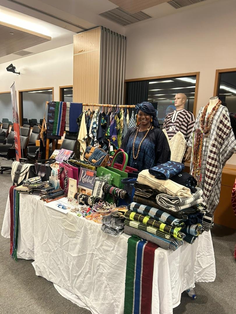 UniqueSecka's tweet photo. Grateful to be exhibiting as a vendor at the African Caucus 2026 Meeting at the  OIC Conference Centre Gambia 
 showcasing our locally made handwoven fabrics, natural tiedye and handcrafted products that celebrate Gambian culture and craftsmanship
@africancaucus_
@africancaucus https://t.co/3bu8xwS2hw