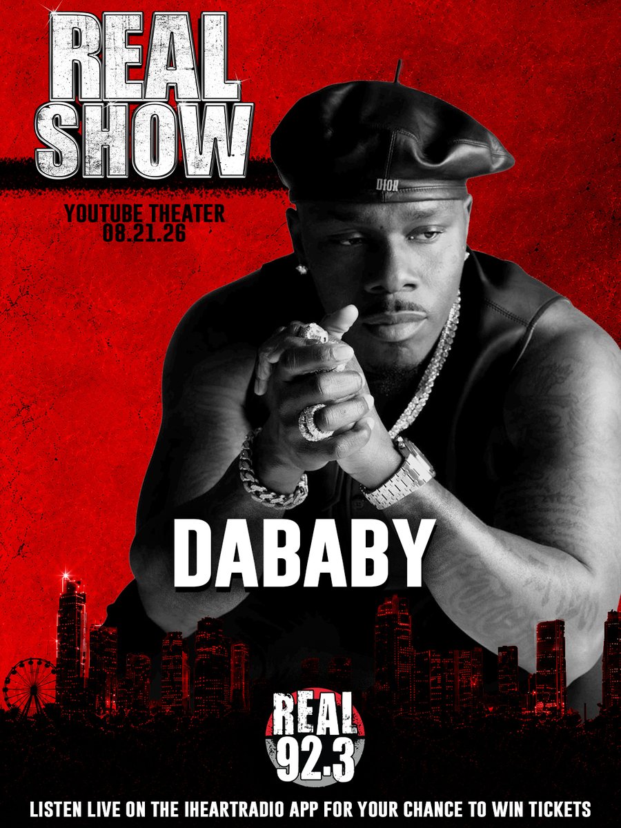 Real923LA's tweet photo. Kick it with @DaBabyDaBaby &amp; a stacked lineup for the night at @real923la’s #REALShow on August 21st at YouTube Theater in LA!! 

Listen to win tix 📲 https://t.co/itFK4La18i https://t.co/Yz1eXb47ep