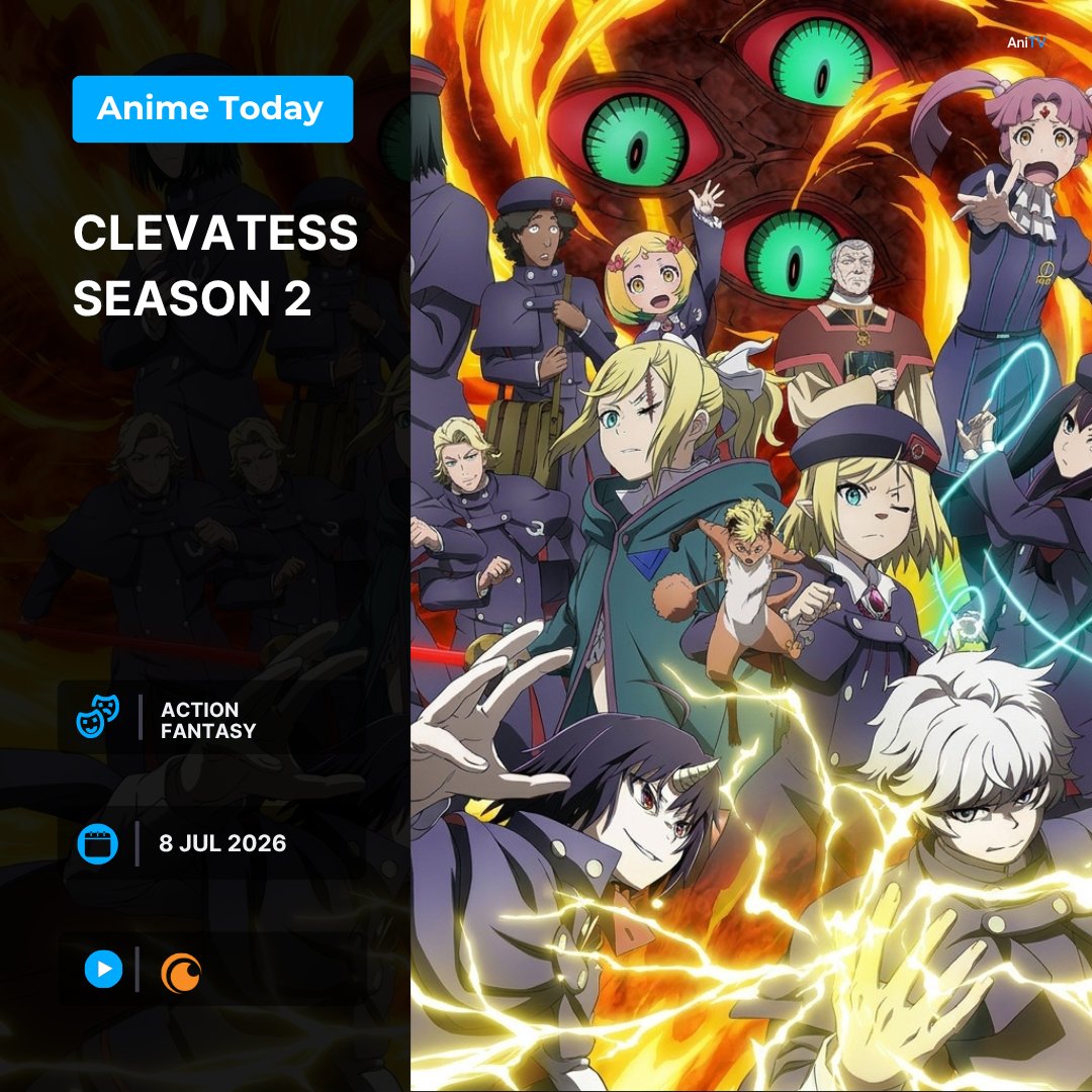 AniTV_net's tweet photo. ✨ Anime Starts Today ✨

1. Clevatess Season 2

▶️Crunchyroll

2. Trapped in a Dating Sim: The World of Otome Games is Tough for Mobs Season 2

▶️Crunchyroll

3. From Old Country Bumpkin to Master Swordsman Season 2

▶️Prime Video

4. Tomb Raider King

▶️Crunchyroll https://t.co/cZzMKTuPb1