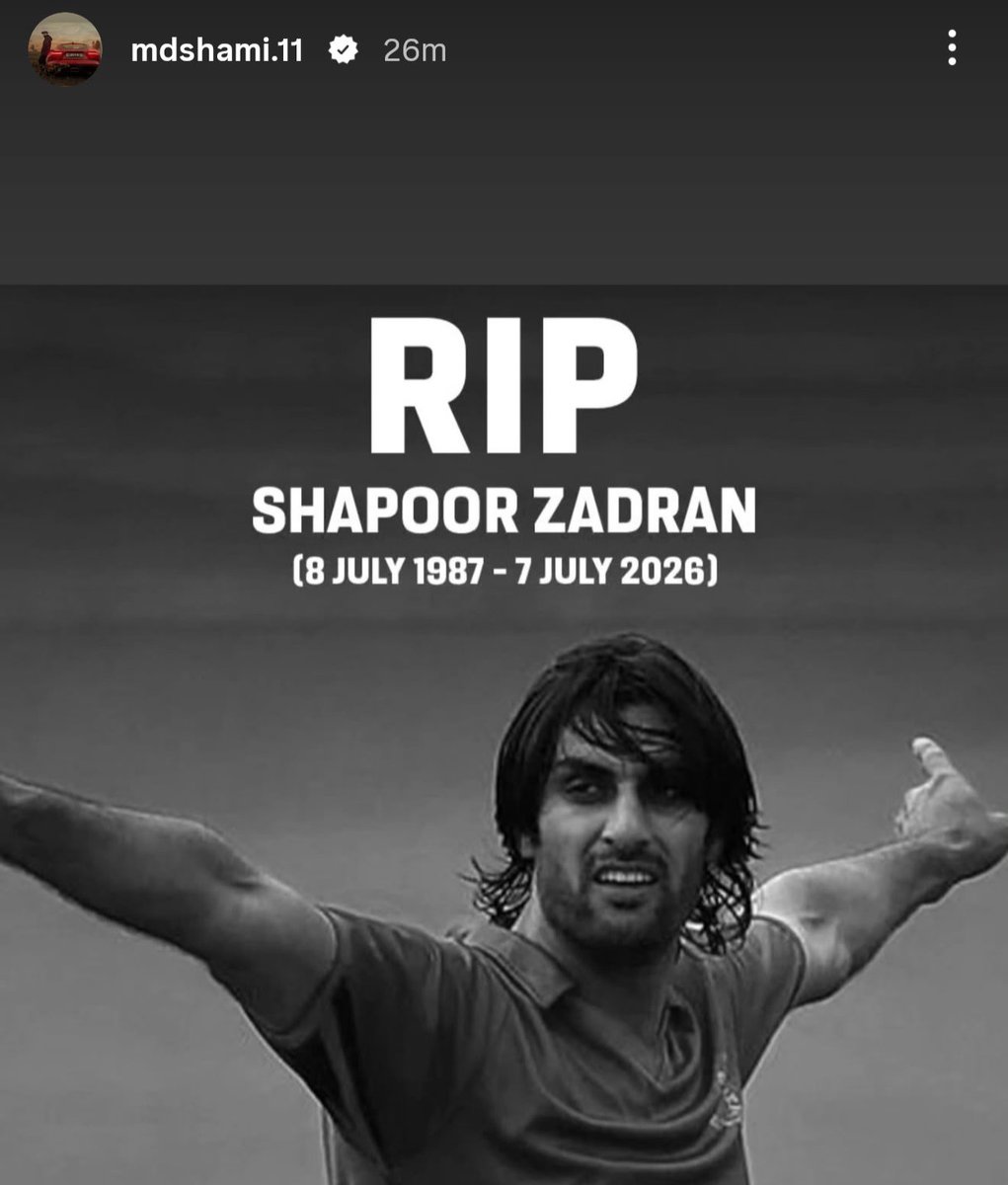 CricCrazyJohns's tweet photo. Mohammed Shami"s Instagram story for Shapoor Zadran 🤍 https://t.co/EtzcJKl7j2