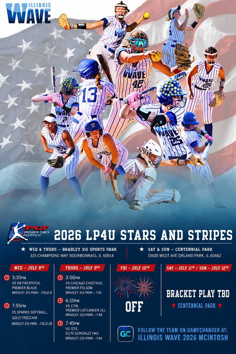 WaveMcIntosh's tweet photo. Stars. Stripes. Softball. 🇺🇸🥎

Time to leave it all on the field and make every inning count. Let's bring the energy, compete for each other, and enjoy every moment.

#RideTheWave #WeNotMe #PGF #EarnEverything https://t.co/VhlfJD8Qvu
