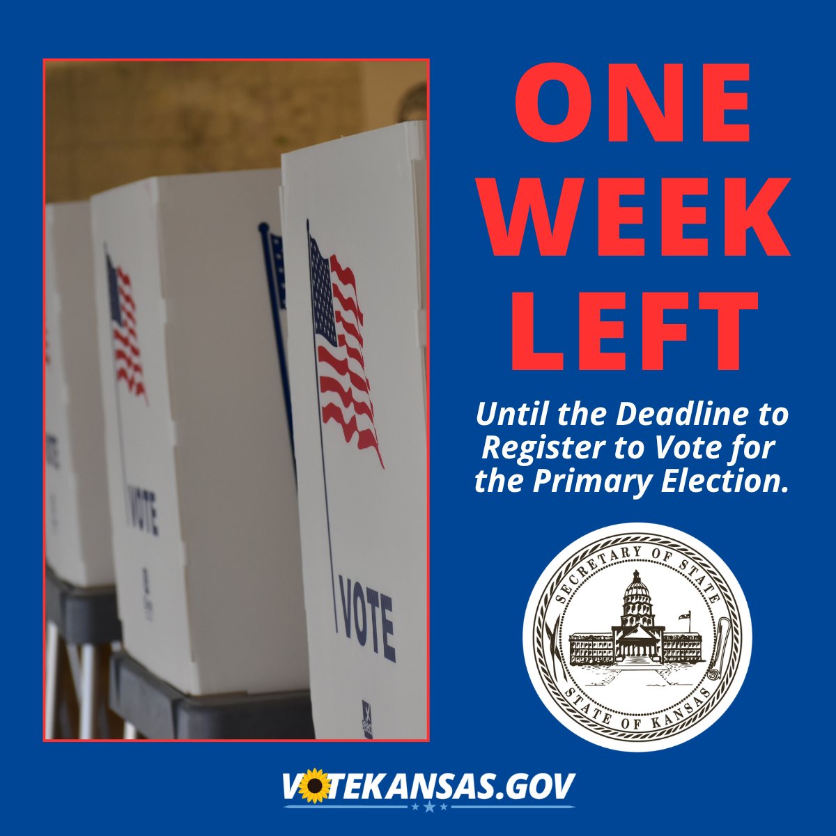 KansasSOS's tweet photo. Register to vote or update your voter information if you have recently moved or changed your name.
https://t.co/9TMbg1KdMT
#ksleg #kselections https://t.co/Autq6M3u9x