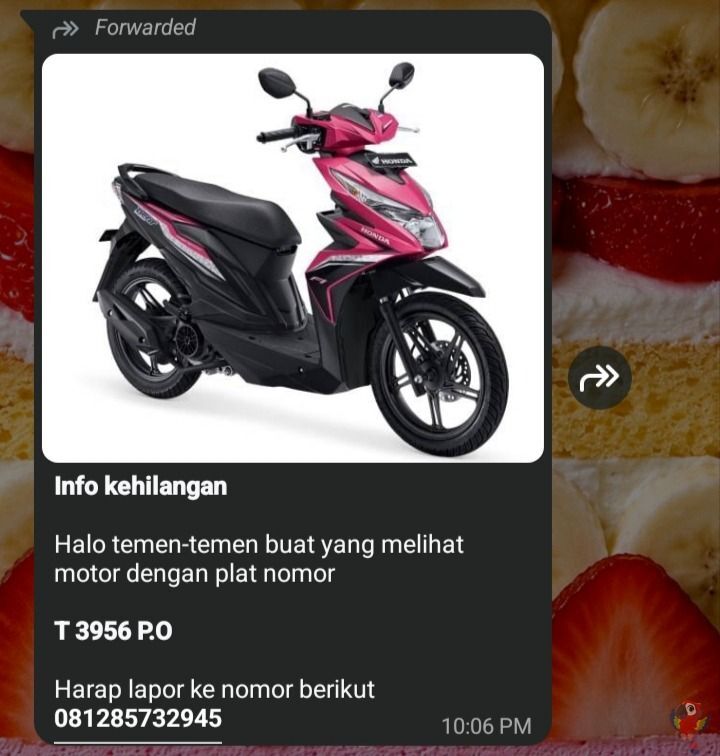 unicefess's tweet photo. -ness minta tolong guys, motor ilang di pete selatan https://t.co/MemneqV4Ew