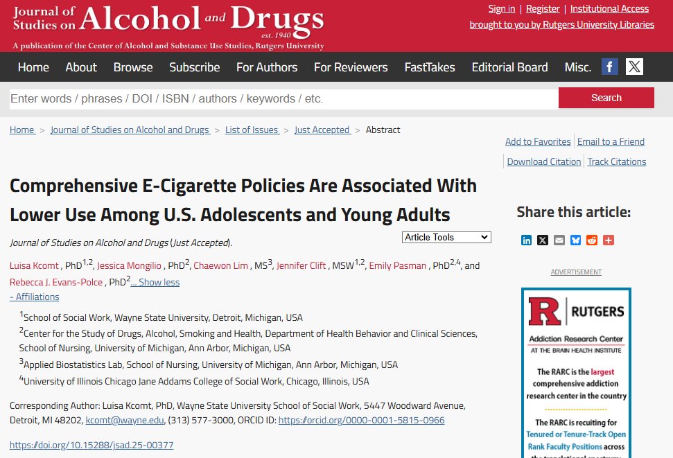 Journal of Studies on Alcohol and Drugs tweet media