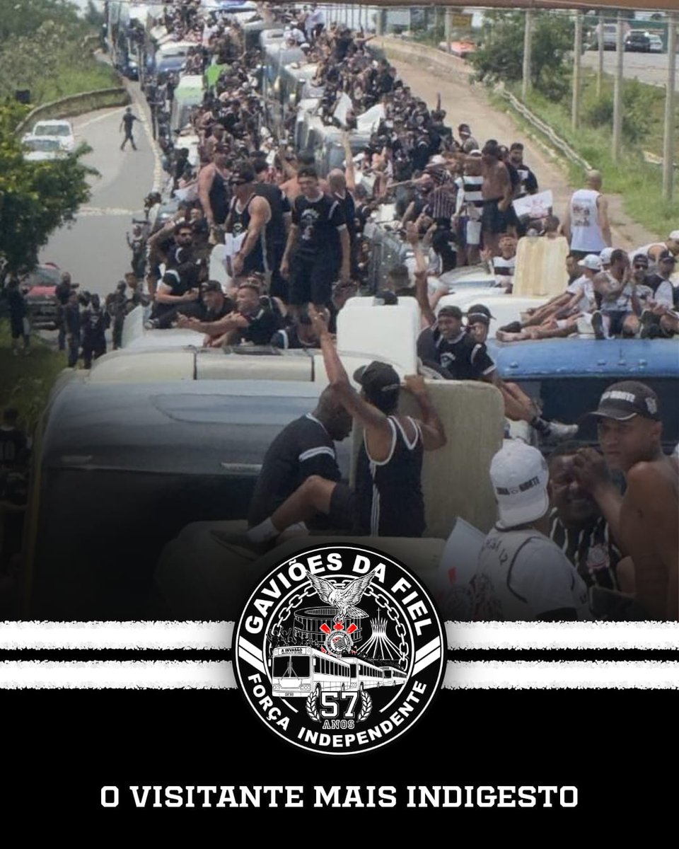 gavioesoficial's tweet photo. O VISITANTE MAIS INDIGESTO

A gente transforma qualquer estádio na nossa casa, porque onde tem Corinthians, tem Gaviões.

Ao longo dos anos, marcamos presença histórica fora de casa, mostrando força, organização e uma conexão que atravessa qualquer distância.

Isso não é só apoio. É identidade em movimento, vivida e respeitada desde as primeiras invasões.

#Gaviões57anos
