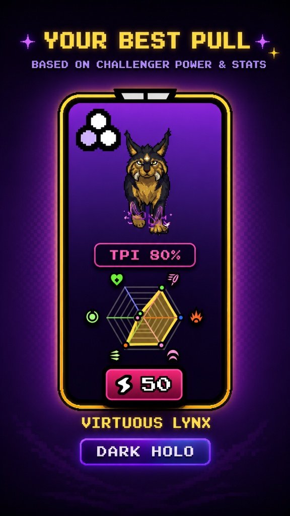 illuviumio's tweet photo. Pack openings hitting different. 🤯

Huge congrats to T5S3Holo on pulling an 80% TPI Dark Holo Virtuous Lynx!

At 50 Power, this is an absolute weapon for Standard Mode and a massive 1,000x weight multiplier for the weekly Graveyard Collection pool if the worst happens.