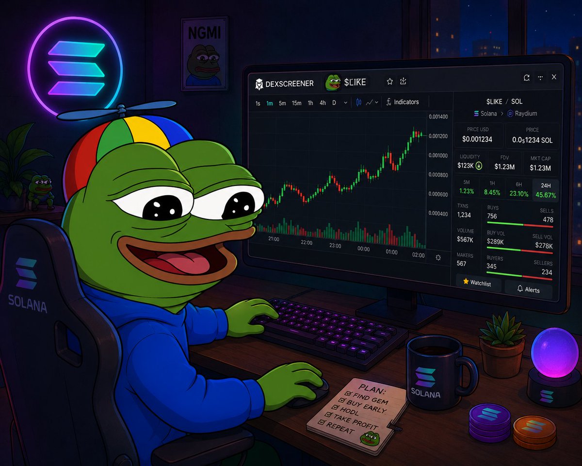 likeonSOL's tweet photo. $LIKE 📈💹🐸 https://t.co/iIwtDWvzBT