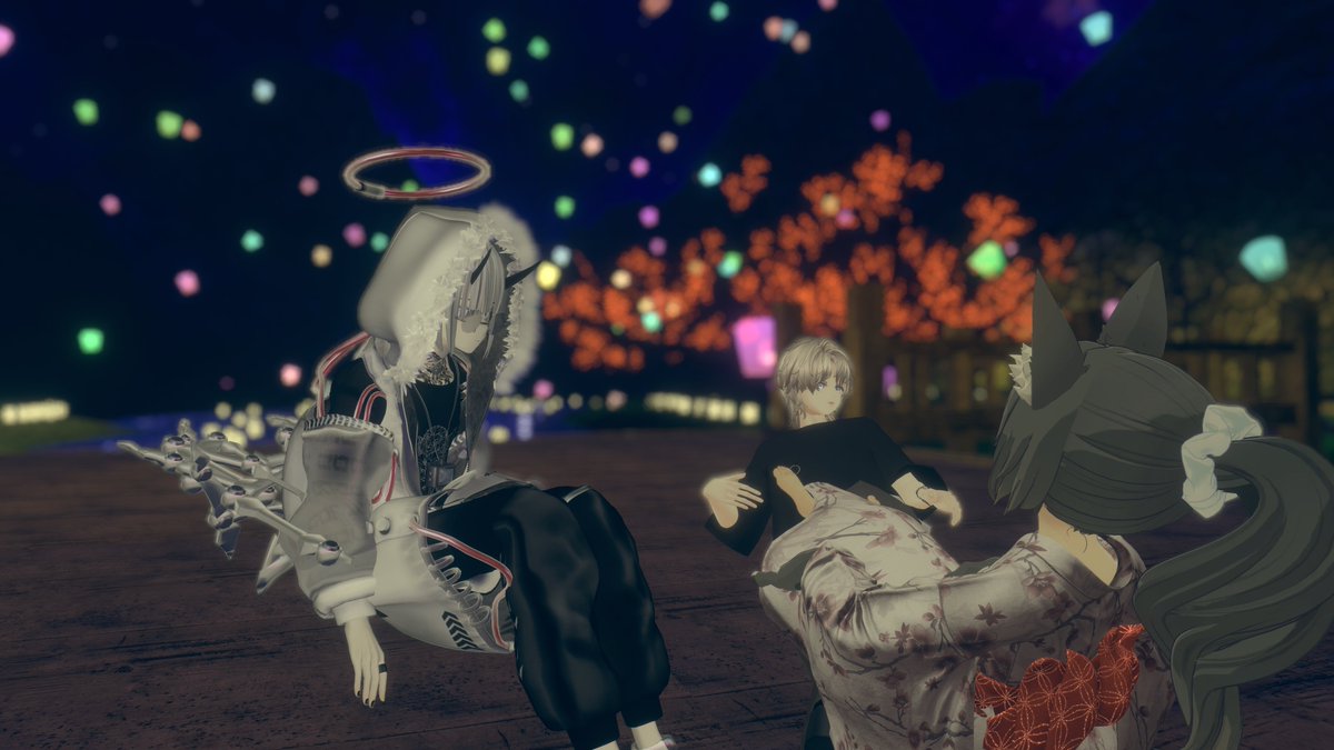shibuchi___'s tweet photo. 今日のVRCHAT！
七夕だよ！
短冊に願い事をのせたフレンド達！！！
「フェイトラほしい」
「全休」
「１７５㎝いきますように」
などなどとても個性的な願い事達でした！！！
明日は水曜日！
ガンバルンバ！！！！ https://t.co/hrBQhN9zxE