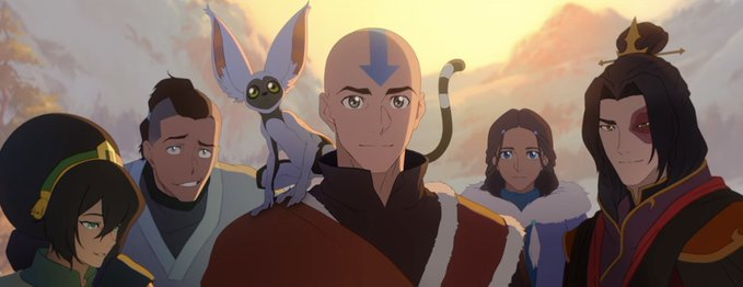 Boxreport's tweet photo. A Equipe Avatar no novo filme 'Avatar Aang: O Último Mestre do Ar'. https://t.co/36Y0GFa3eT