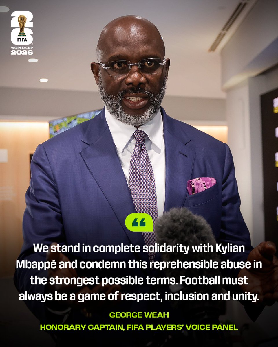 FIFAcom's tweet photo. The FIFA Players’ Voice Panel (PVP) is deeply disturbed by the racist abuse suffered by France player Kylian Mbappé. 

Racism is an attack on human dignity and has absolutely no place in football, at the FIFA World Cup™ or in society. https://t.co/B7RRD5B4gF