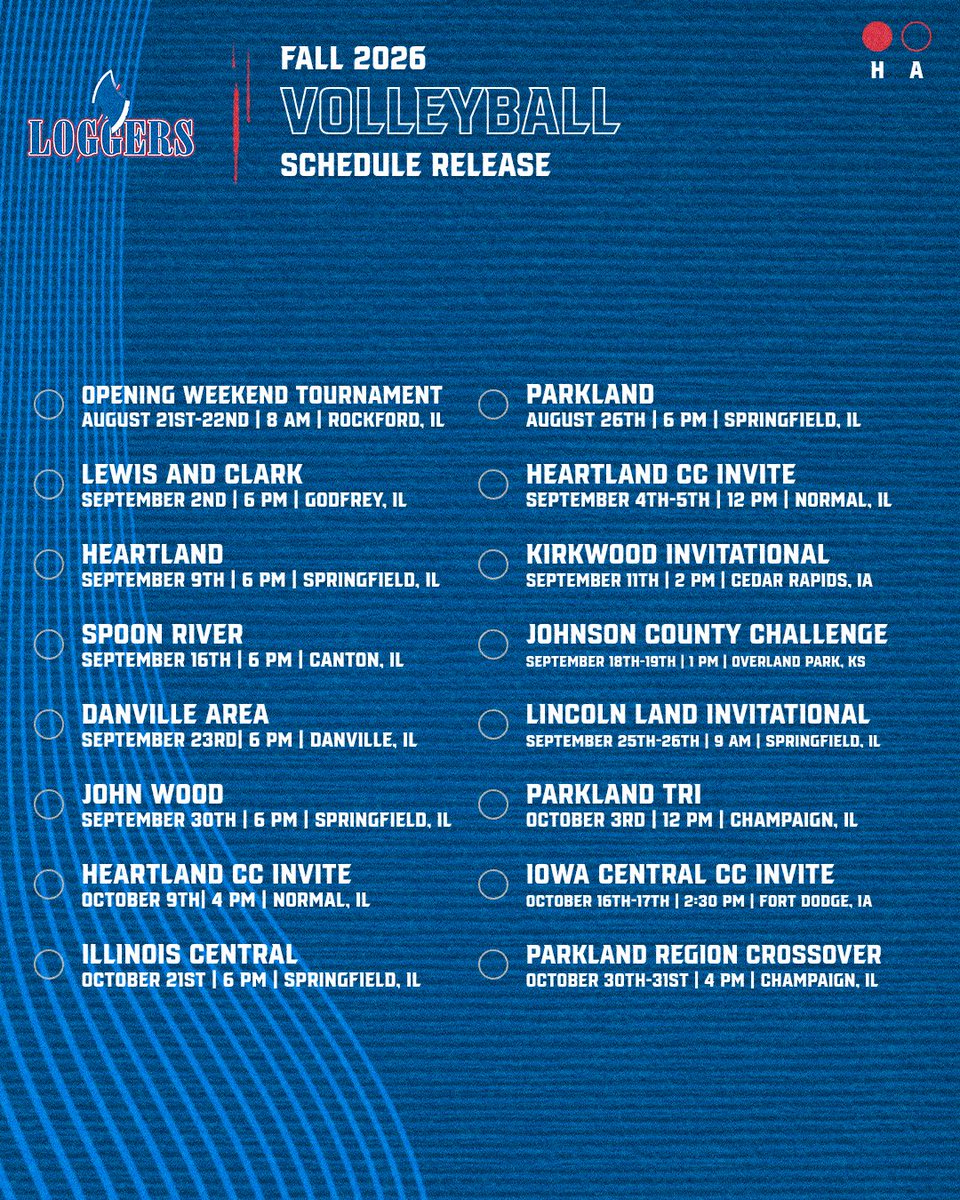 LLCCAthletics's tweet photo. 2026 Volleyball Schedule Release
https://t.co/nKGmo3KdKv
@loggervball @LincolnLand @SJRsports @Channel1450com @Sportsradio1450
#TheLand #RollLogs #ChopOn https://t.co/pdAM8NoMoj