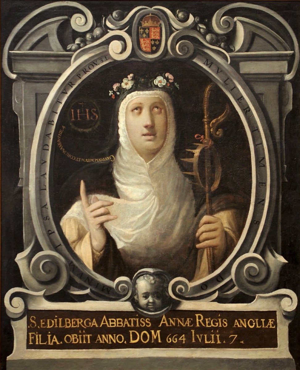 LectorGirl85's tweet photo. St. of the Day (7/7): St. Ethelburga of Faremoutiers
Death: 664
#angels

Princess, abbess
Sisters: Sts . Withburga, Saethryth, Æthelthryth of Ely, and Etheldreda https://t.co/O8bOWHtUqz