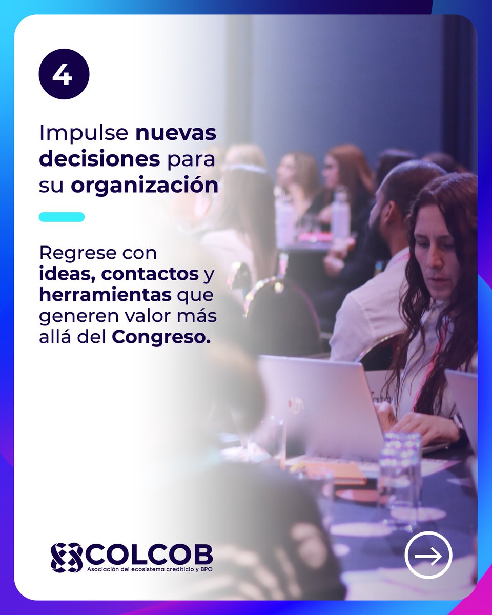 Colcob_Colombia's tweet photo. #CongresoCOLCOB | Anticípese a los cambios de la industria, conozca casos reales, amplíe su red de contactos y regrese con ideas y herramientas para su organización.

🚨 20% de descuento hasta el 31 de julio.

🎟️ https://t.co/MYdcK7ioYo https://t.co/d7c2ecJMHP