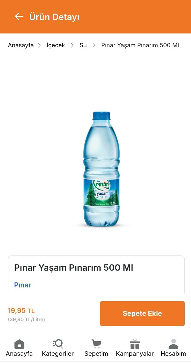 ZamHaberAjans's tweet photo. Takipçi iletisi: “Migros’a su almak için girdim. 0.5 L su 20 TL. Başka bir markaya baktım o da 19.95 TL. Sinir olup çıktım. Su en temel hak kardeşim. Böyle fiyat mı olur?” https://t.co/jwITmYJ1rr