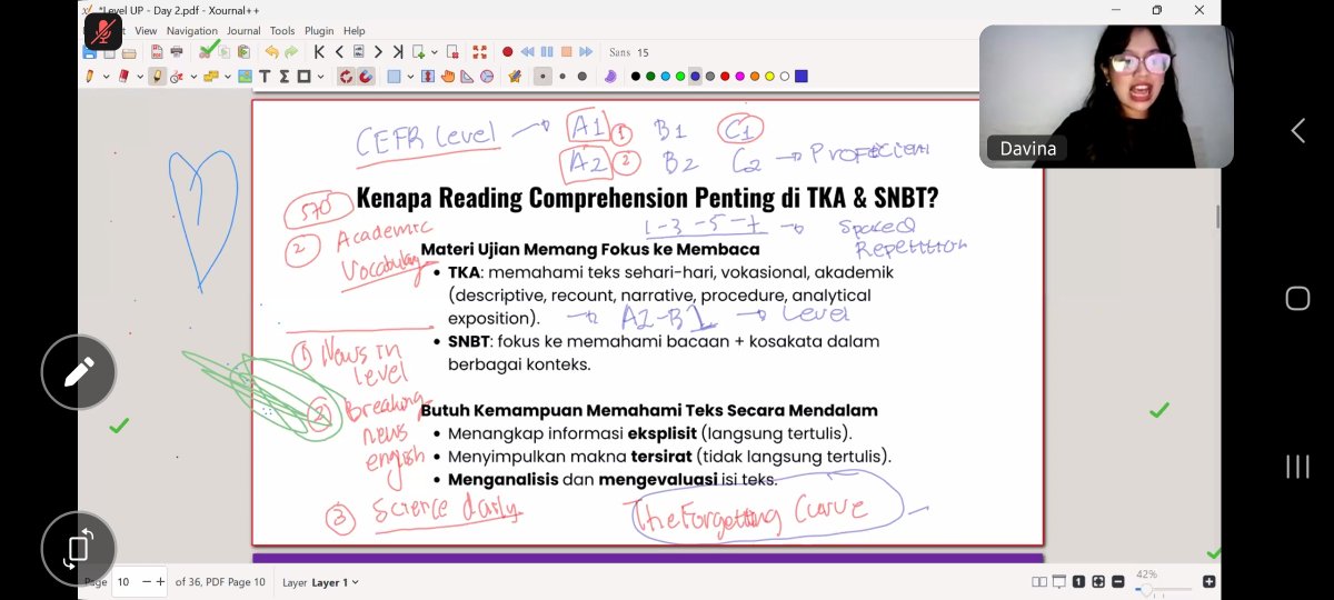 nayyniaa's tweet photo. ☆Day 2 — Level Up SIMAKARA

Hari ini bahas "Strategi Reading untuk English Test." Di sesi ini kita belajar dua skill untuk ngerjain soal LBE: skimming dan scanning. Enjoy banget di sesi hari ini😼🌟
#CuriStartSNBTBarengSIMAKARA
@simakaraid https://t.co/ajDas6IgoV