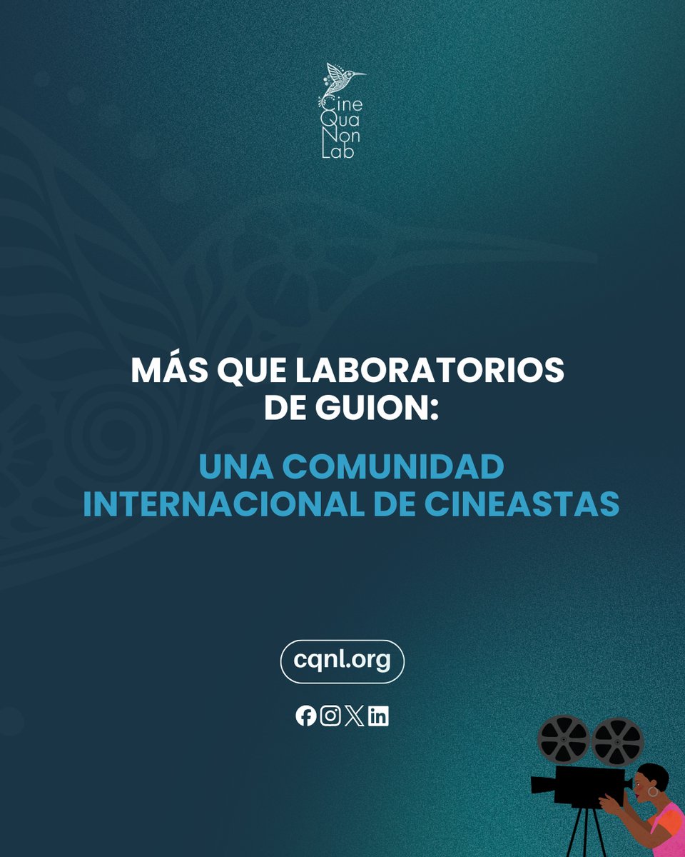 CineQuaNonLab's tweet photo. En Cine Qua Non Lab creemos que el cine se construye en comunidad. Reunimos a cineastas de todo el mundo para desarrollar proyectos, compartir ideas y crear vínculos duraderos. 

Conoce nuestras convocatorias en https://t.co/bSqFkAnLxs. https://t.co/Pzkke8ST7m