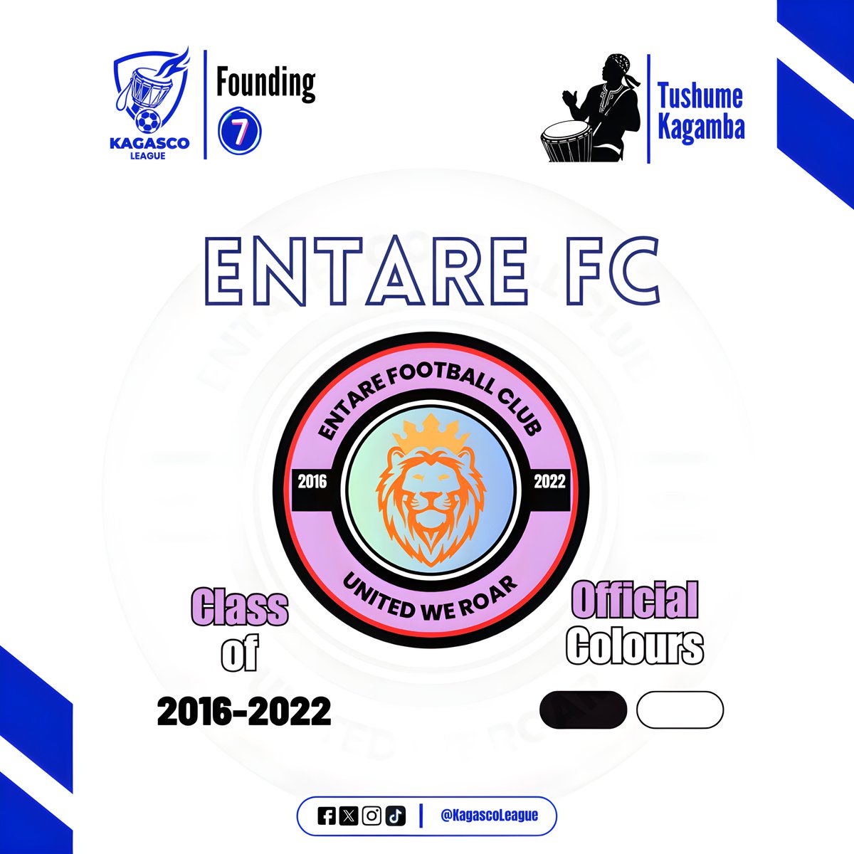 KagascoLeague's tweet photo. They don’t just wear the badge.
They roar.

🦁 @EntareFc 

One of the clubs writing the first chapter of KAGASCO League history.

#TushumeKagamba #KagascoLeague https://t.co/48iIBmoIV3
